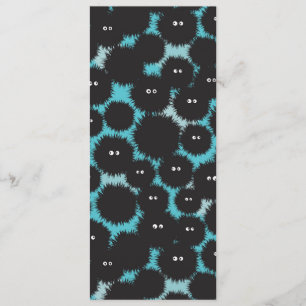 Grappige zwarte pluizige monsters menu