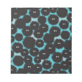 Grappige zwarte pluizige monsters notitieblok (Voorkant)