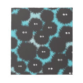 Grappige zwarte pluizige monsters notitieblok (Voorkant)