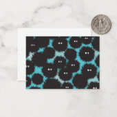 Grappige zwarte pluizige monsters notitiekaartje (Voorkant / Achterkant in situ)