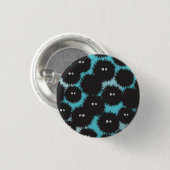 Grappige zwarte pluizige monsters ronde button 3,2 cm (Voorkant /achterkant)