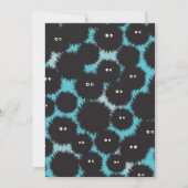 Grappige zwarte pluizige monsters save the date (Voorkant)