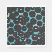 Grappige zwarte pluizige monsters servet (Voorkant)