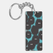 Grappige zwarte pluizige monsters sleutelhanger (Voorkant Links)