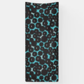 Grappige zwarte pluizige monsters spandoek (Verticaal)