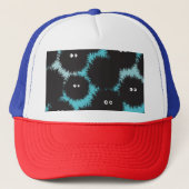 Grappige zwarte pluizige monsters trucker pet (Voorkant)