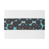 Grappige zwarte pluizige monsters uitnodigingen wikkel (Achterkant Voorbeeld)