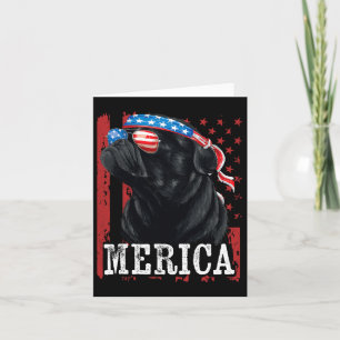Grappige Zwarte Pug 4 juli Hond Moeder Hond Vader Kaart