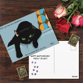 Grappige Zwarte Schattige Beste Kat Moeder Moederd Briefkaart