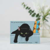 Grappige Zwarte Schattige Beste Kat Moeder Moederd Briefkaart (Staand voorkant)