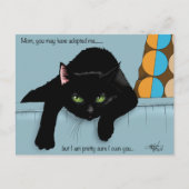 Grappige Zwarte Schattige Beste Kat Moeder Moederd Briefkaart (Voorkant)