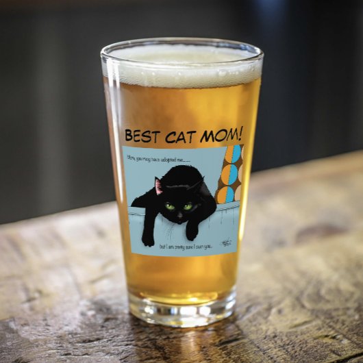 Grappige Zwarte Schattige Beste Kat Moeder Moederd Glas