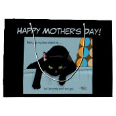 Grappige Zwarte Schattige Beste Kat Moeder Moederd Groot Cadeauzakje (Achterkant)