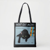 Grappige Zwarte Schattige Beste Kat Moeder Moederd Tote Bag (Voorkant)