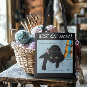 Grappige Zwarte Schattige Beste Kat Moeder Moederd Tote Bag