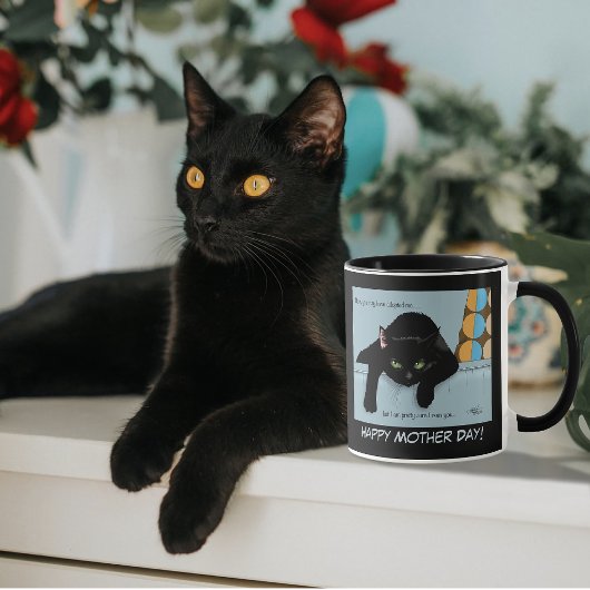 Grappige Zwarte Schattige Beste Kattenmoeder Moede Mok