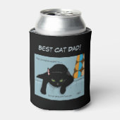 Grappige Zwarte Schattige Beste Kattenpapa Vaderda Blikjeskoeler (Blikje Voorkant)