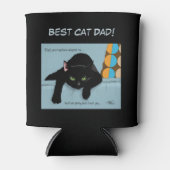 Grappige Zwarte Schattige Beste Kattenpapa Vaderda Blikjeskoeler (Voorkant)