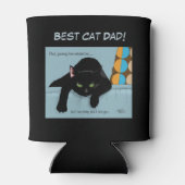 Grappige Zwarte Schattige Beste Kattenpapa Vaderda Blikjeskoeler (Achterkant)