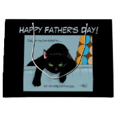 Grappige Zwarte Schattige Beste Kattenvader Vaderd Groot Cadeauzakje (Voorkant)