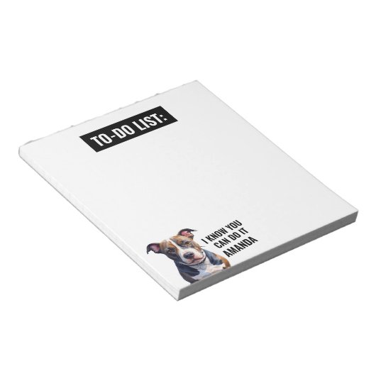 Grappige zwarte serieuze pitbull om te doen lijst notitieblok (Schuin)