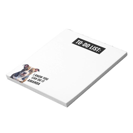 Grappige zwarte serieuze pitbull om te doen lijst notitieblok (Linkerzijde)