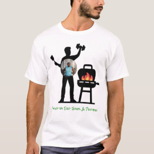 Grappige Zwarte Silhouet Grill Papa Fitness Foto T-shirt