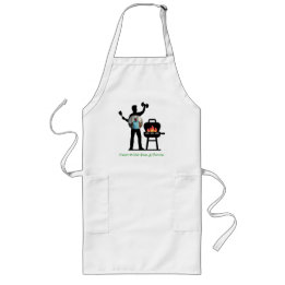 Grappige Zwarte Silhouet Grillende Papa Fitness Fo Lang Schort