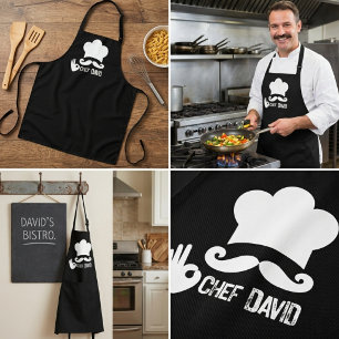 Grappige Zwarte Snavel Chef Naam Schort