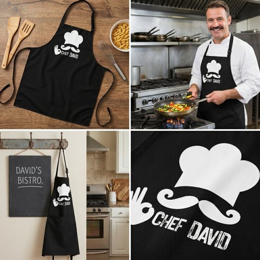 Grappige Zwarte Snavel Chef Naam Schort