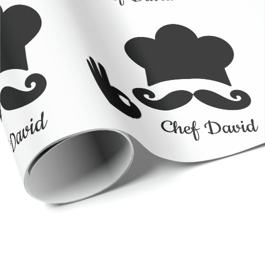 Grappige zwarte snor aangepaste tekst cadeaupapier (Rol Hoek)