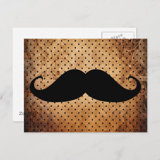 Grappige Zwarte Snor Briefkaart (Voorkant / Achterkant)