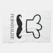 Grappige zwarte snor keukenhanddoek voor mannelijk (Horizontaal)