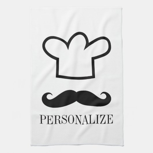 Grappige zwarte snor keukenhanddoek voor mannelijk (Verticaal)