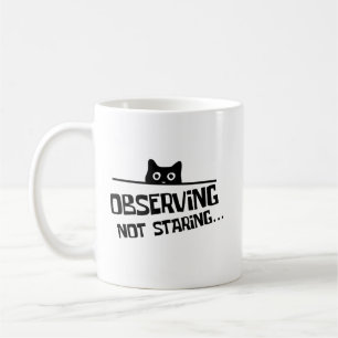 Grappige Zwarte Stiekeme Kat die Kijkt zonder te S Koffiemok