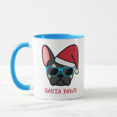 Grappige Zwarte Tan Franse Santa Paws Kerstmis Mok (Links)