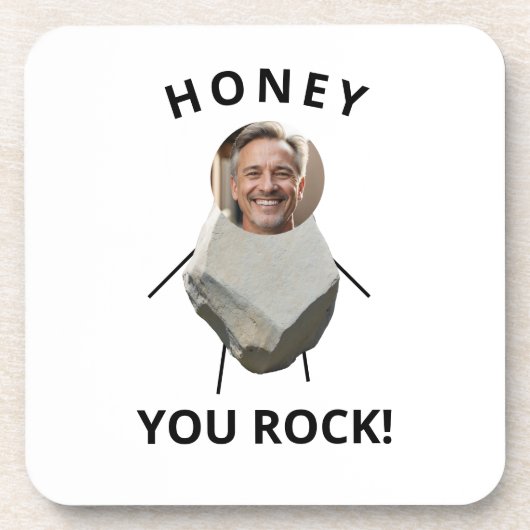 Grappige zwarte tekst rock foto man bier onderzetter (Voorkant)