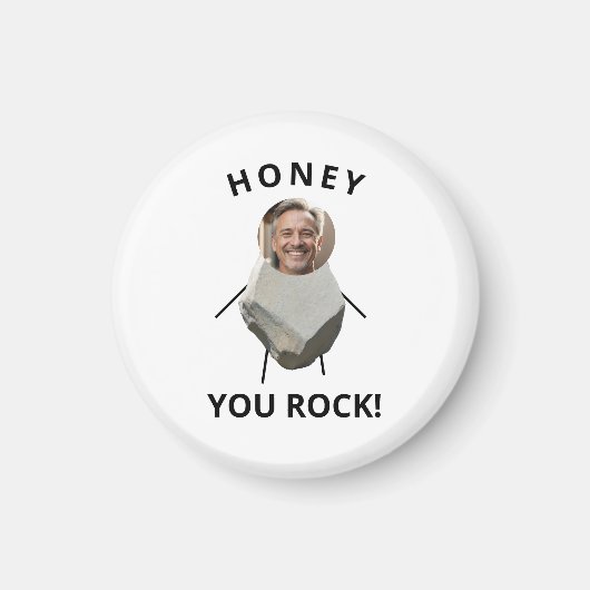Grappige zwarte tekst rock foto man magneet (Voorkant)