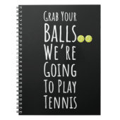 Grappige zwarte tennis team geschenken voor speler notitieboek (Voorkant)