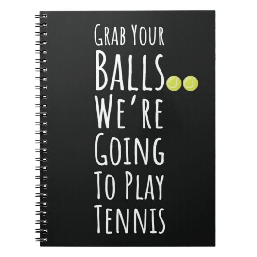 Grappige zwarte tennis team geschenken voor speler notitieboek (Voorkant)