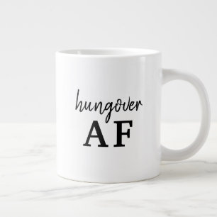 Grappige Zwarte Typografie Hangover AF Grote Koffiekop