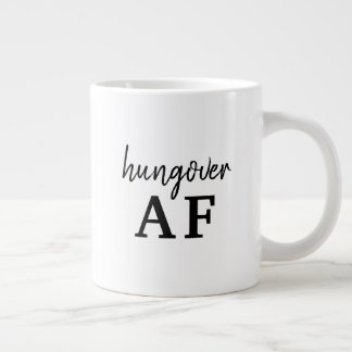 Grappige Zwarte Typografie Hangover AF Grote Koffiekop