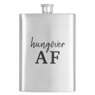 Grappige zwarte typografie Hungover AF Flacon