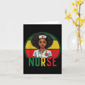 Grappige zwarte verpleegster Melanin Pride  zwarte Kaart (Gele Bloem)