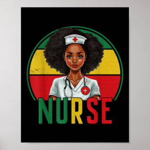 Grappige zwarte verpleegster Melanin Pride zwarte Poster