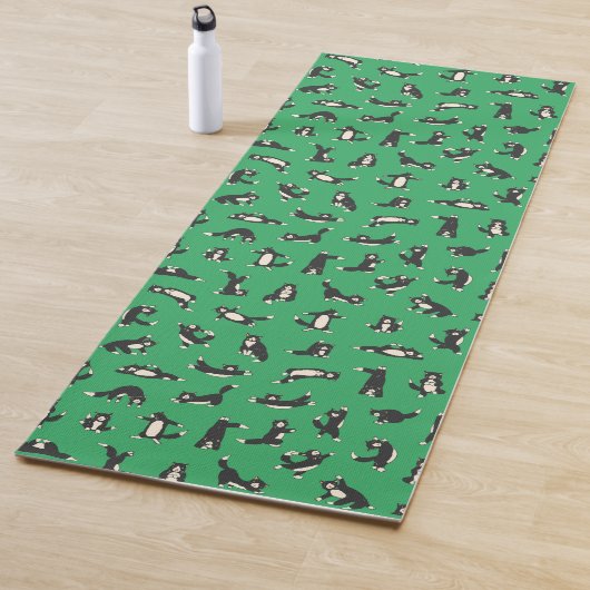 Grappige zwarte witte katten doen patroon yoga mat (In situ)