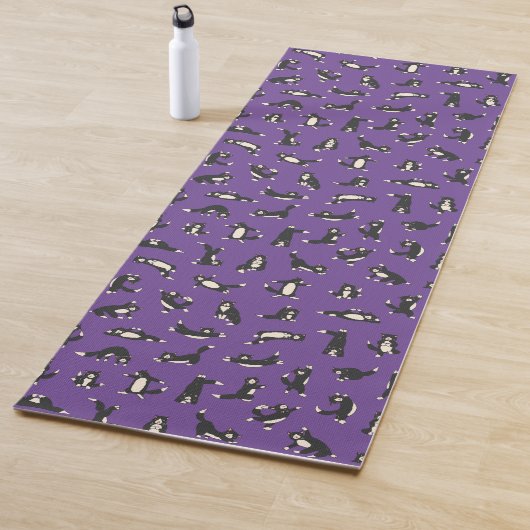 Grappige zwarte witte katten doen patroon yoga mat (In situ)