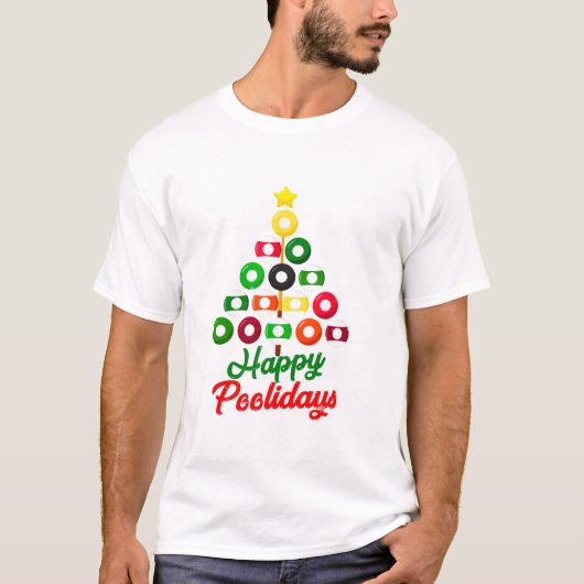 Grappige zwembad kerstboom t-shirt (Voorkant)