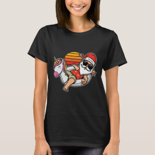 Grappige zwembadfeest Sint-Kerstmis in juli vrouwe T-shirt