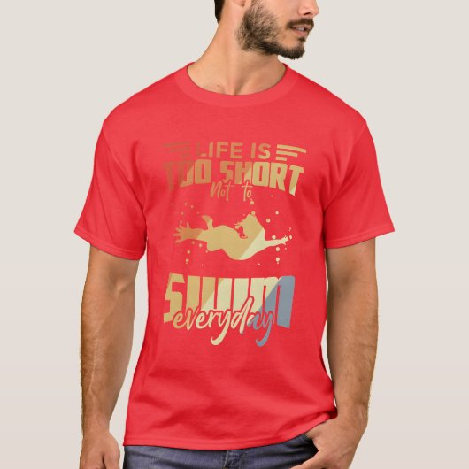 Grappige zwemcitaten t-shirt (Voorkant)